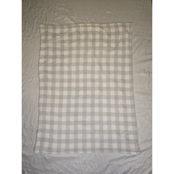 Blankets & Beyond Other - Blankets & Beyond Plush Gingham Gray White‎ Baby Blanket Lovey Security 29x38"